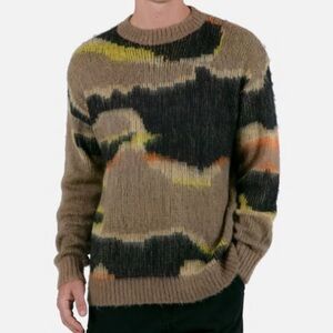 MNML Big Camo Sweater Size XXXL Wool And Mohair Blend Unisex